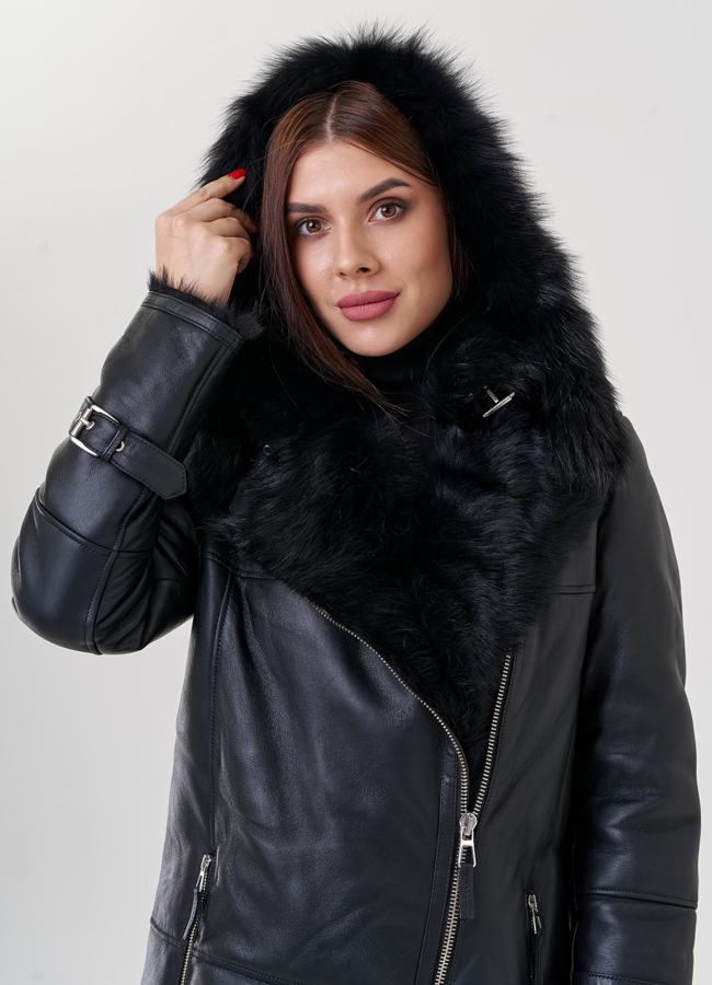 Натуральная дубленка на тоскане модель № 21845 универмаг малина