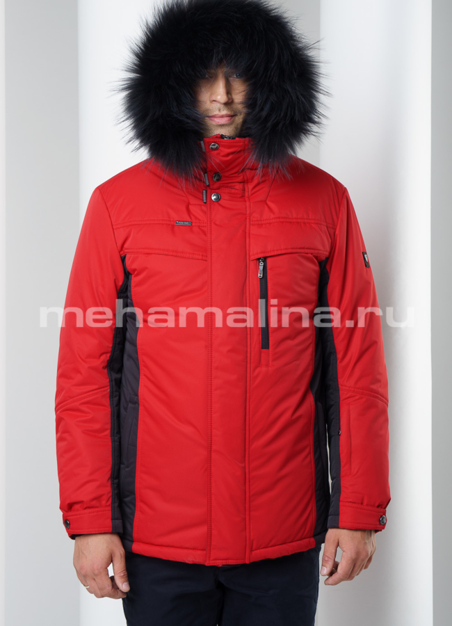 Зимняя мужская куртка с капюшоном модель № KM-31 универмаг малина