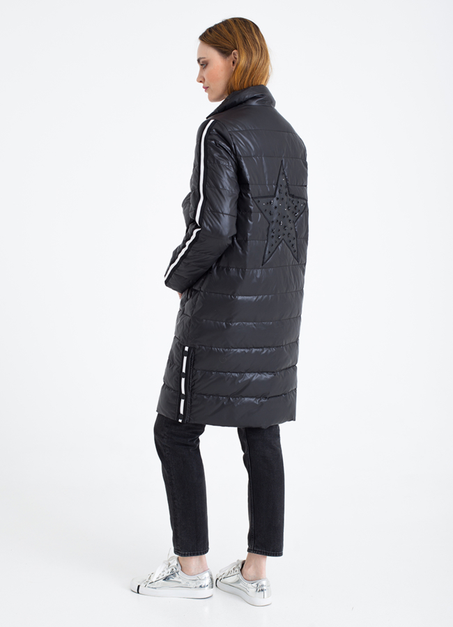 фото Плащ черного цвета модель № 7559