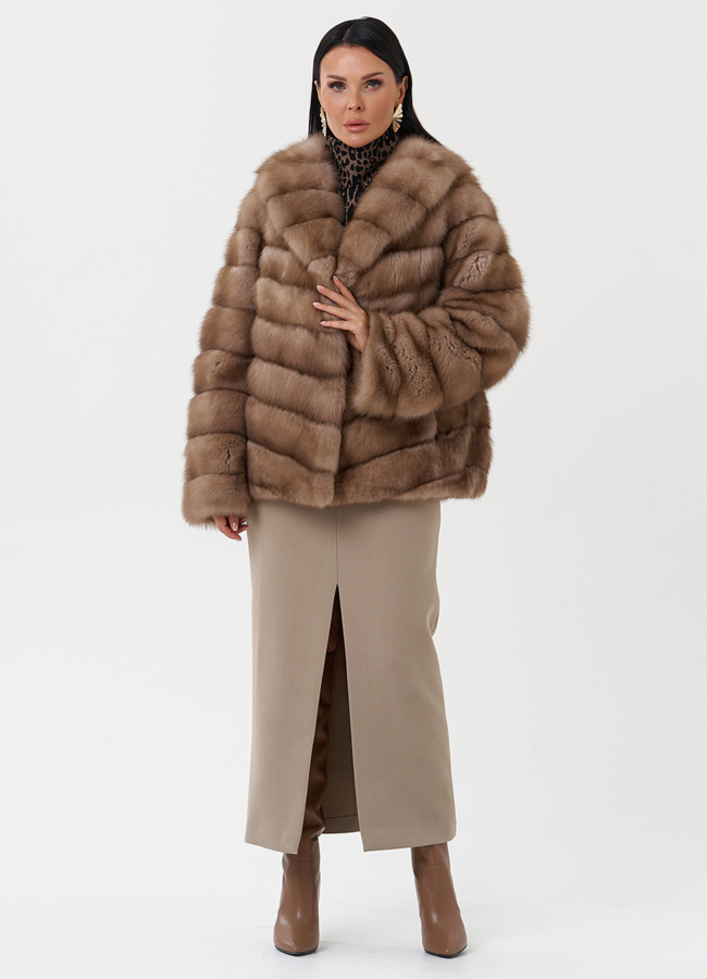 фото Шуба из меха куницы модель № 28435