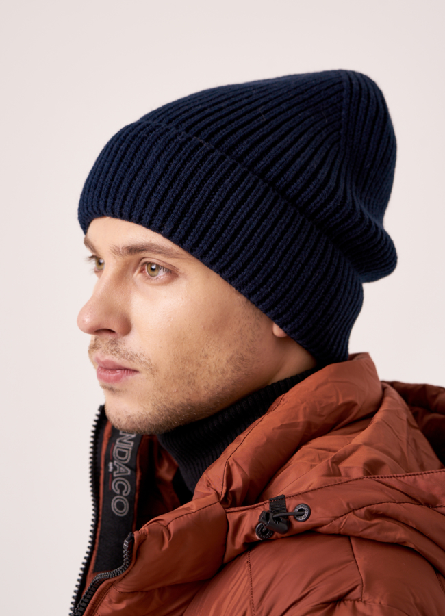 Шапка мужская темно синего цвета модель № MMH 10976 универмаг малина