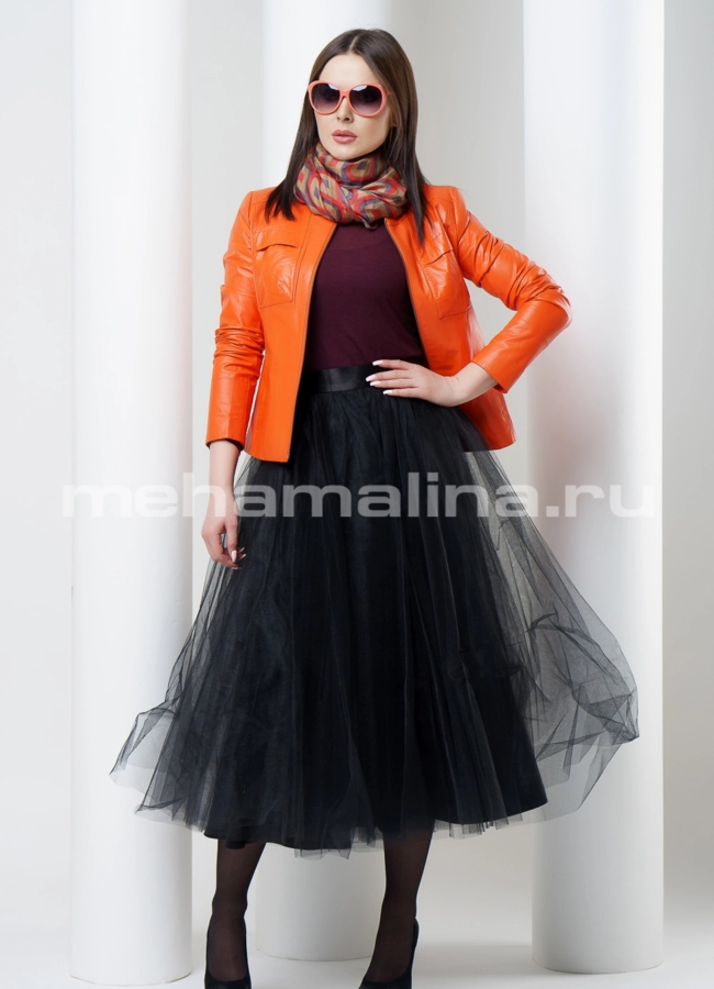 Куртка из кожи модель № K-343 универмаг малина