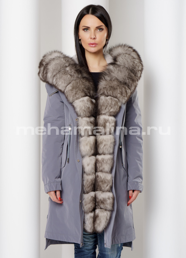 Женская парка с меховой отделкой модель № 3952 универмаг малина