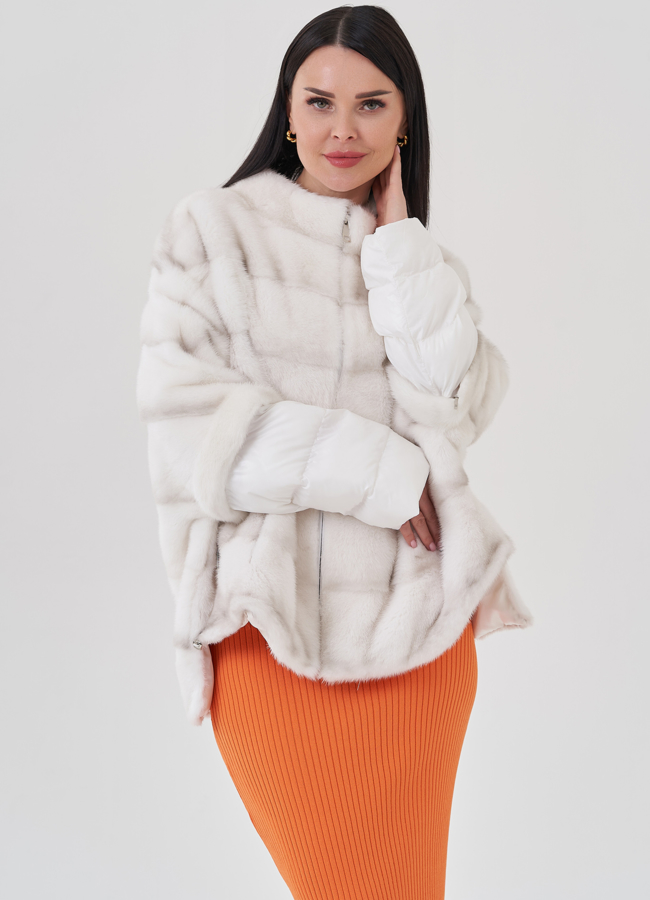 Короткая шуба из норки на молнии  модель № 81028 универмаг малина Короткая шуба из норки на молнии  модель № 81028 универмаг малина