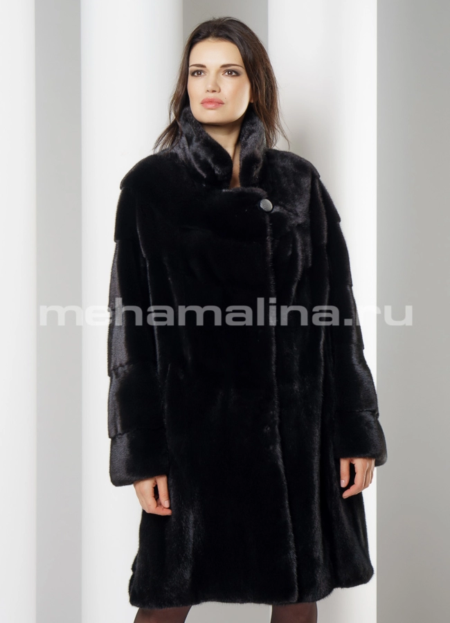 Шуба из норки модель № S-646 меха малина
