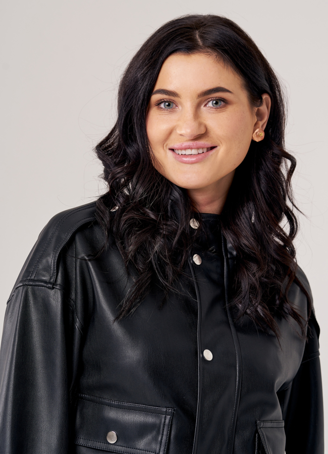 Куртка из эко кожи черного цвета модель № 2103 универмаг малина