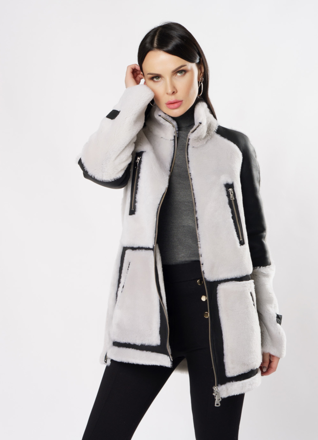 Дубленка пилот из натуральной кожи  модель № 3634 универмаг малина