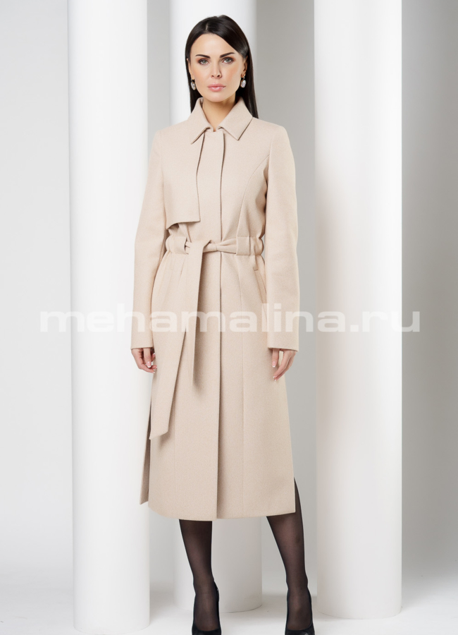 фото Женское пальто с отложным воротником модель № 518
