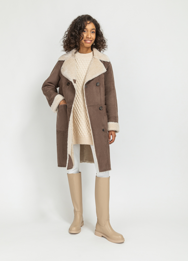 фото Женская дубленка из искусственного меха модель № 23611