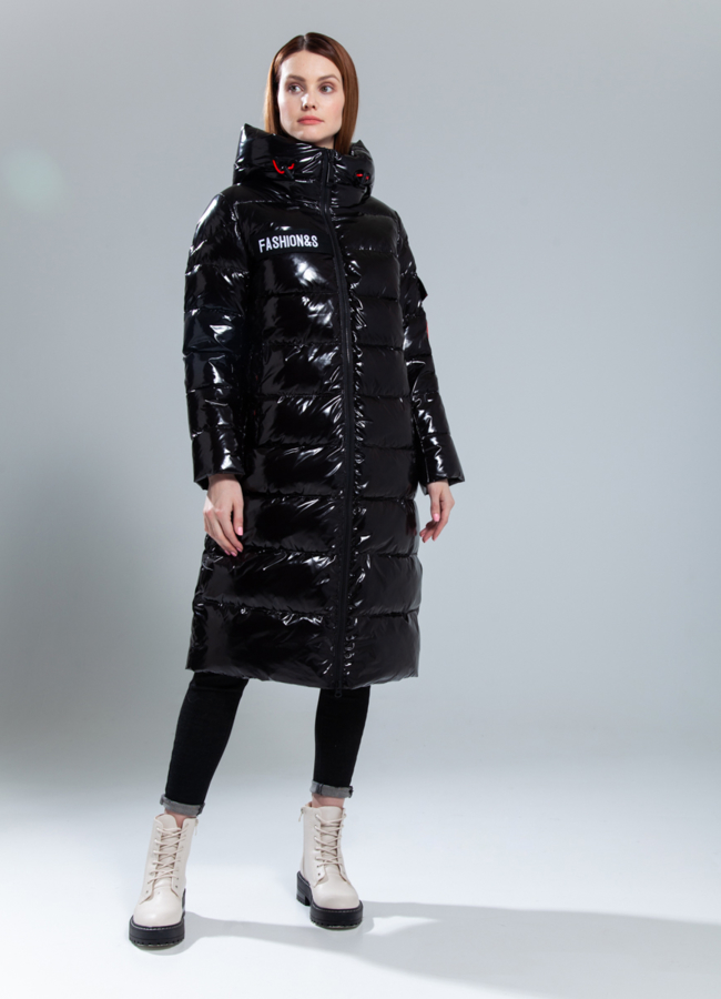 Пуховик женский модель № 504 меха малина