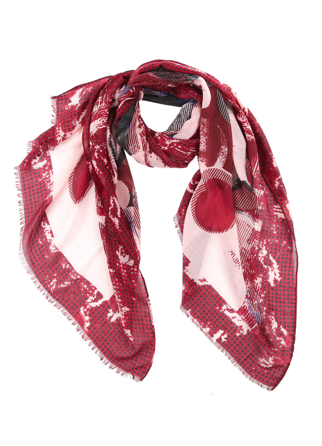 Шарф модель № А-72 меха малина