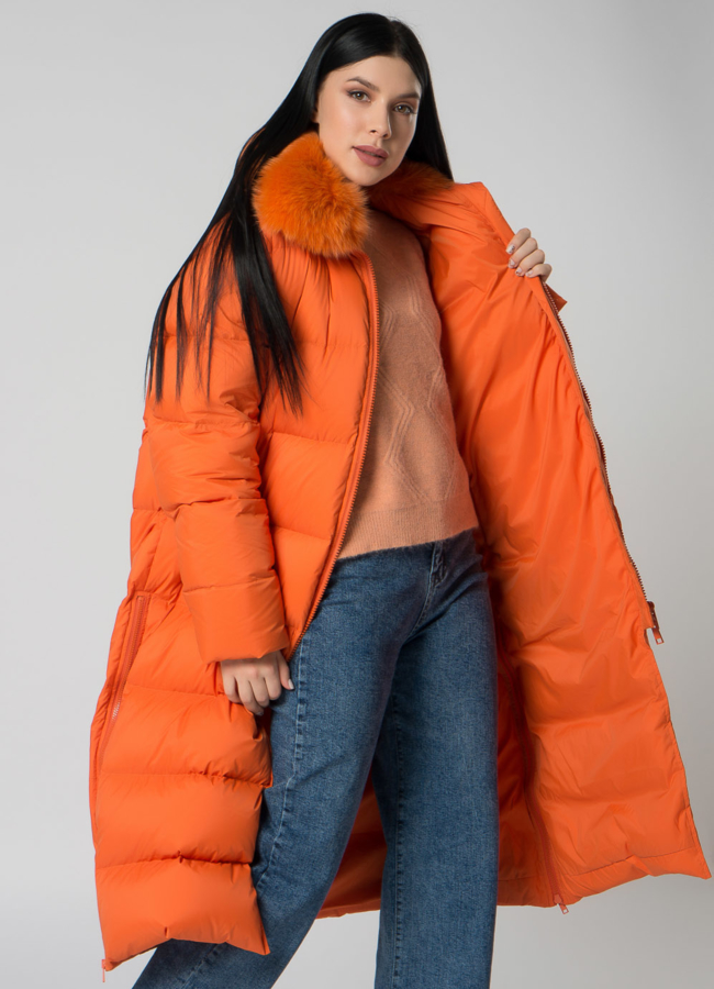 фото Пуховик женский с мехом  модель № 22168