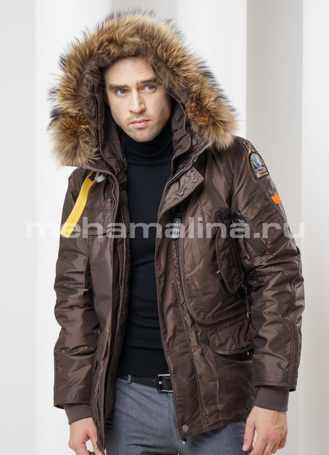 фото Пуховик коричневого цвета модель № KM-4