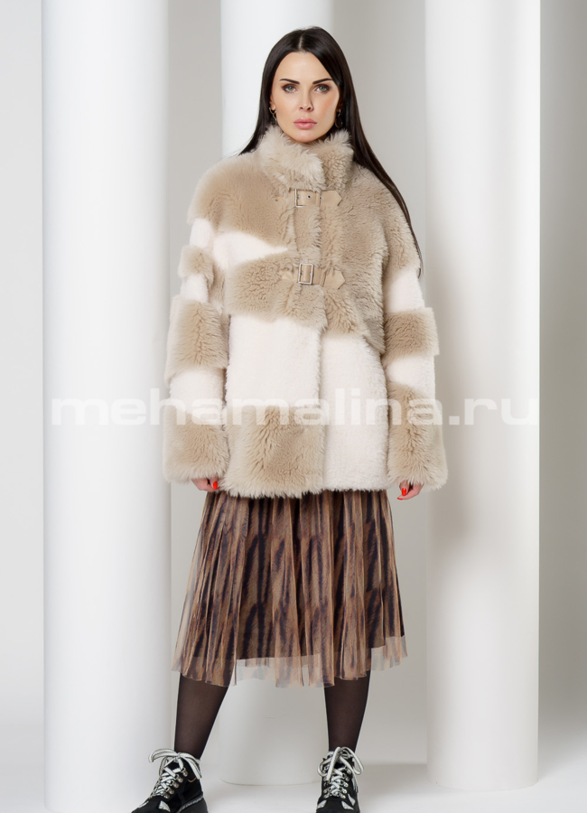 Пальто из шерсти на кнопках со стойкой  модель № 88512 в кредит