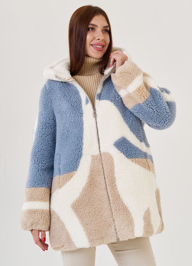 Женское полупальто из эко меха модель № 23422 универмаг малина