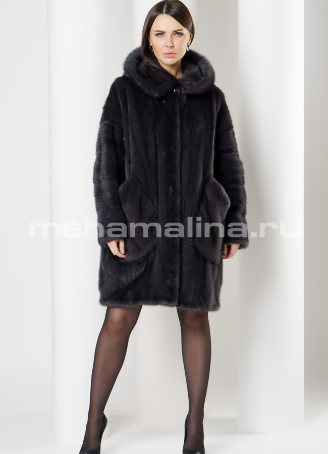Шуба из норки oversize модель № S-691 в рассрочку