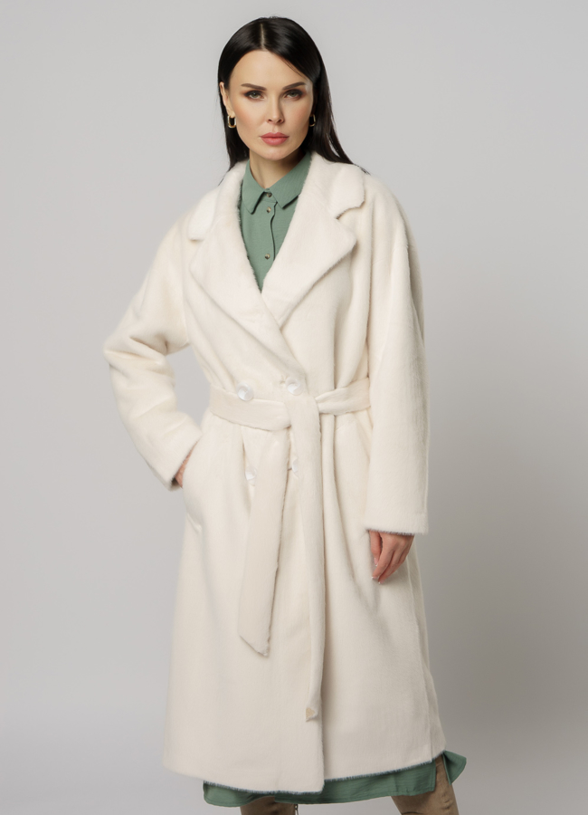 Утепленное двубортное пальто модель № 18304 в кредит