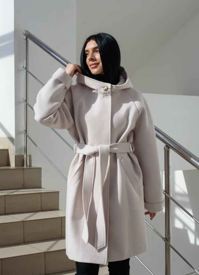 Светлое женское полупальто  Electra Style модель № 22265 в кредит
