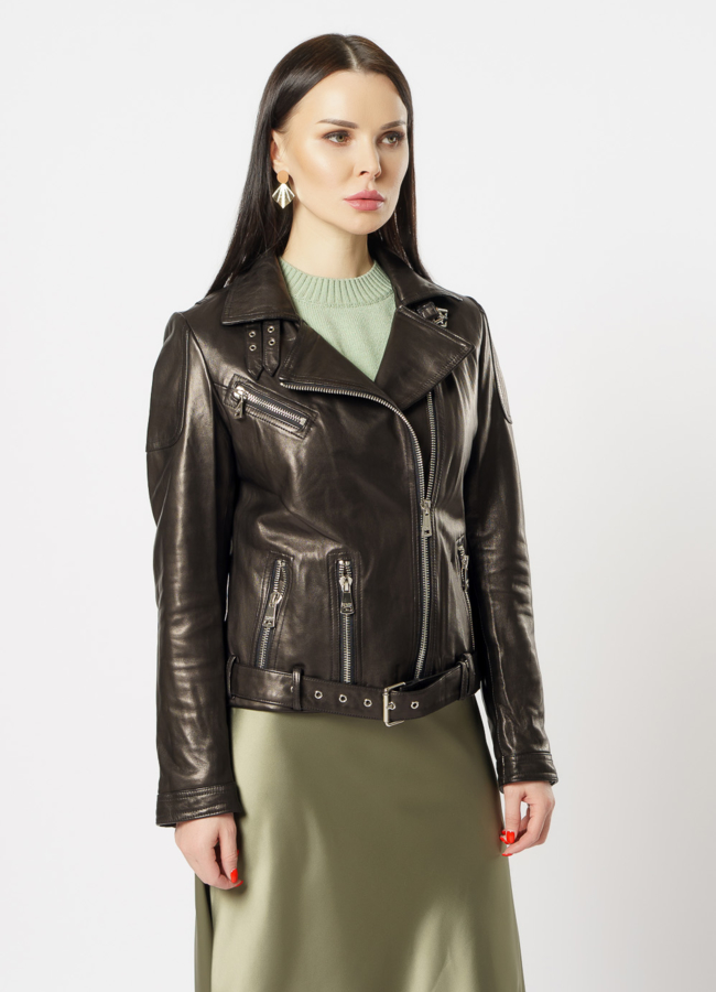 Кожаная куртка черного цвета модель № 10619 универмаг малина Кожаная куртка черного цвета модель № 10619 универмаг малина