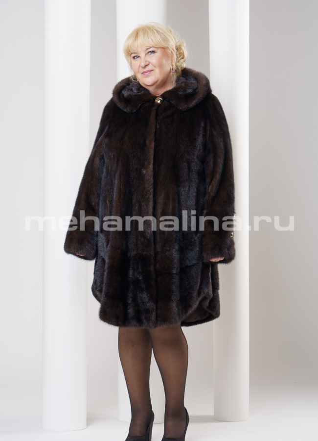Шуба норка, цвет махагон модель № S-279 в рассрочку