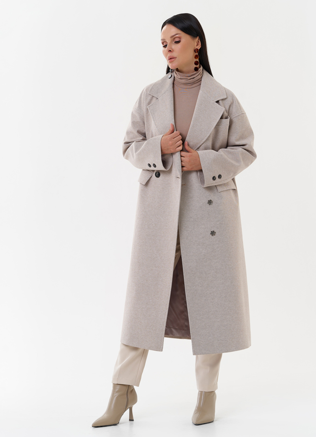 Женское пальто с английским воротником модель № 27675 универмаг малина