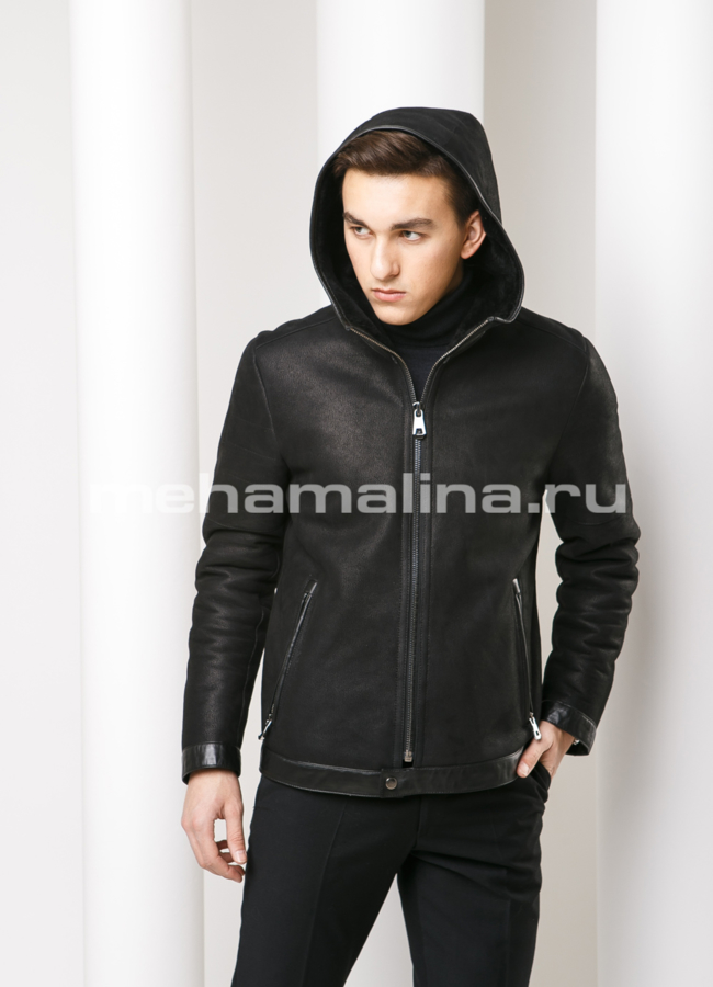 Дубленка на молнии модель № DM-109 универмаг малина