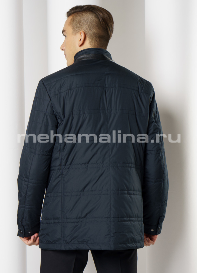 Куртка стеганая на кнопках, синего цвета модель № 1906 в кредит