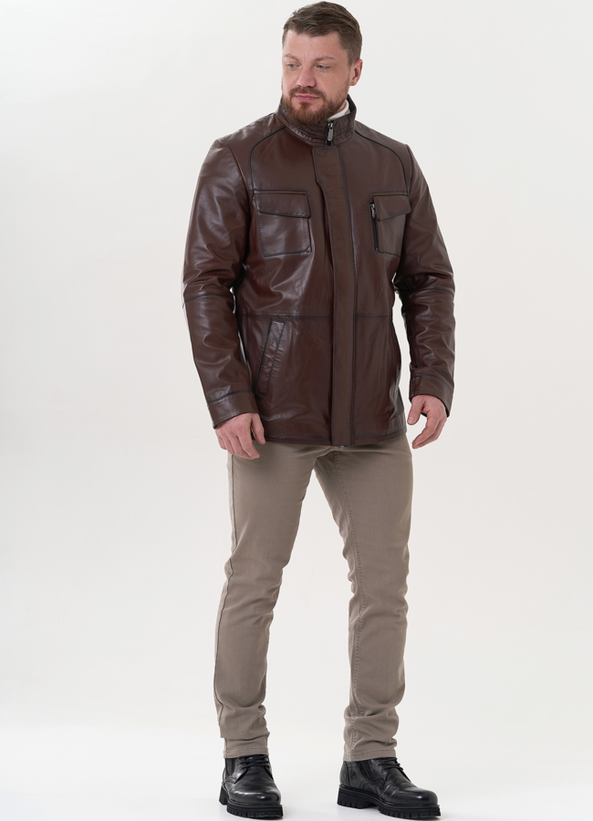 фото Мужская куртка из натуральной кожи  модель № 26703
