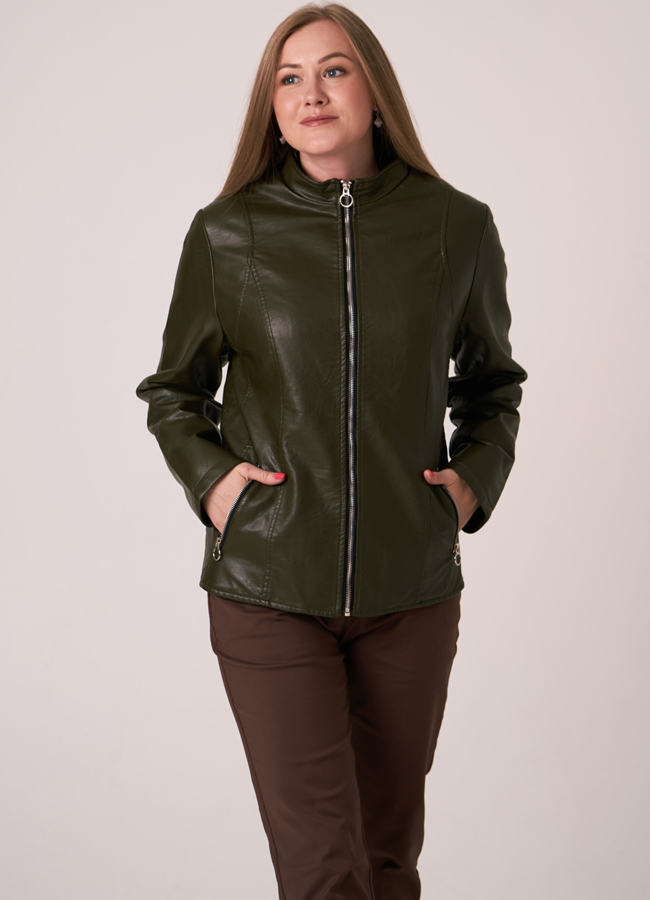 Куртка из эко кожи в зеленом цвете модель № 212-2 универмаг малина