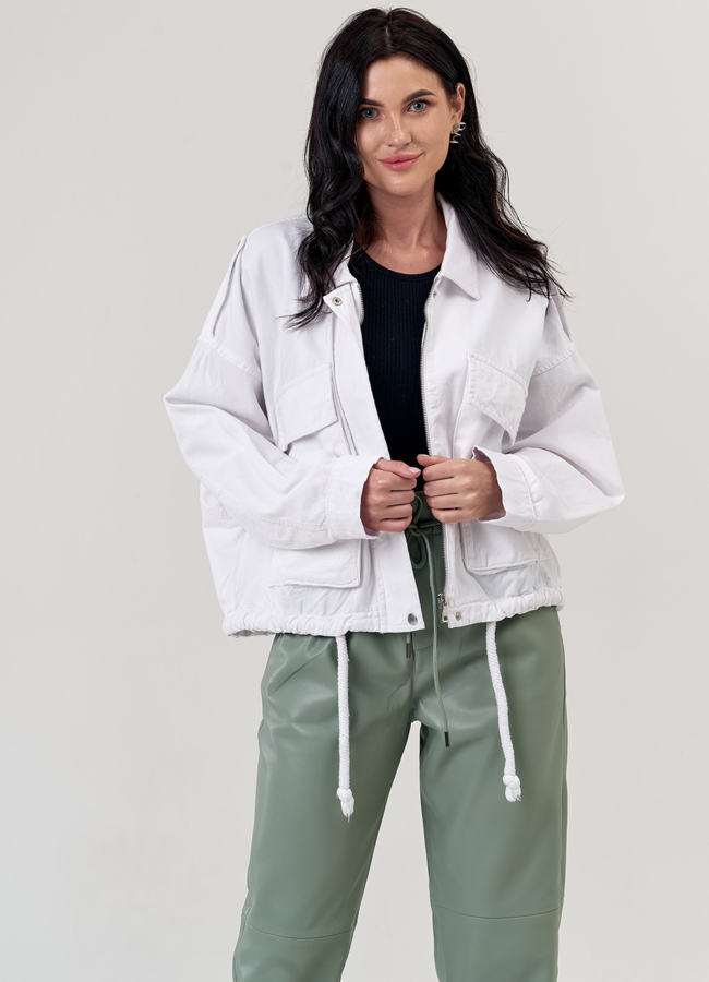 Куртка джинсовая белого цвета модель № 21180 универмаг малина