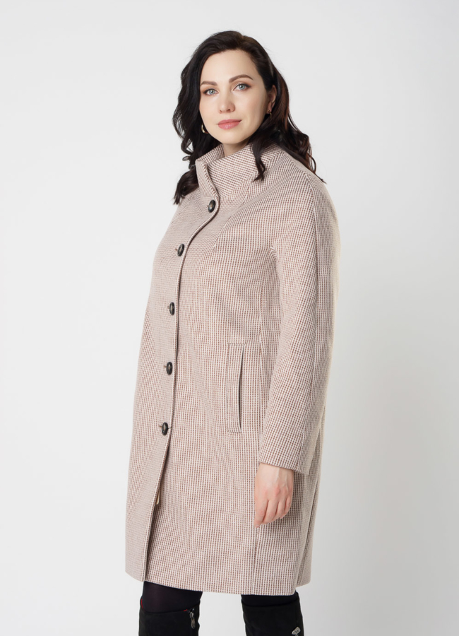 Пальто женское коричневого цвета модель № 20488 универмаг малина
