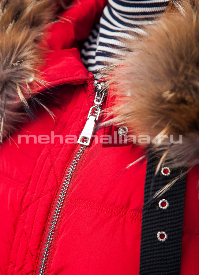 Женский пуховик с мехом модель № П-173 в рассрочку