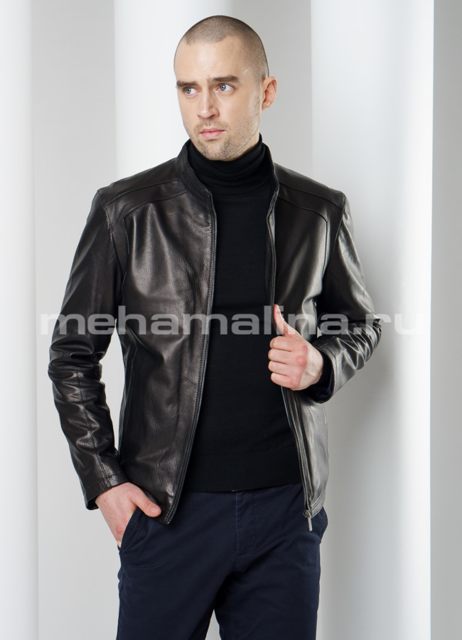 Кожаная куртка модель № KP-206 универмаг малина