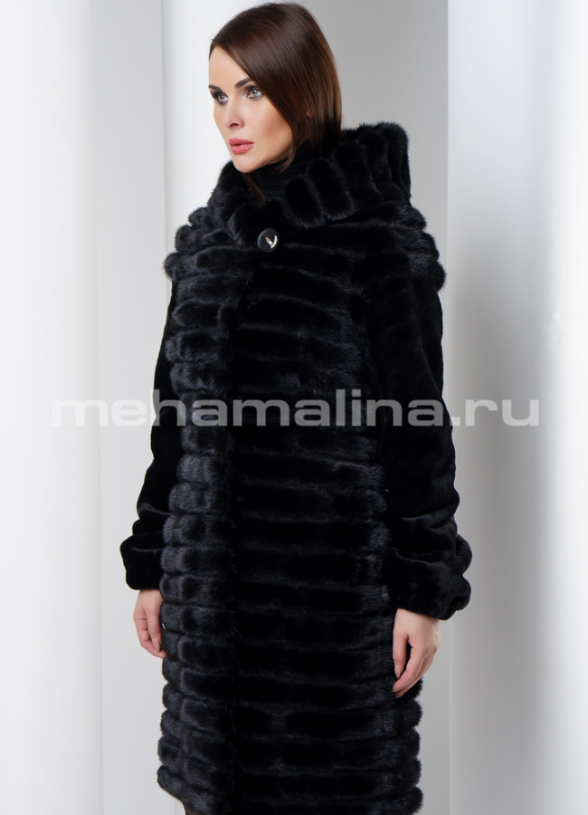 Шуба из норки модель № S-551 универмаг малина