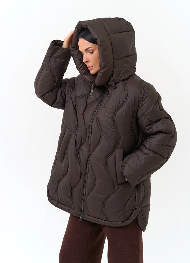 Женская куртка с капюшоном модель № 33835 в кредит фото