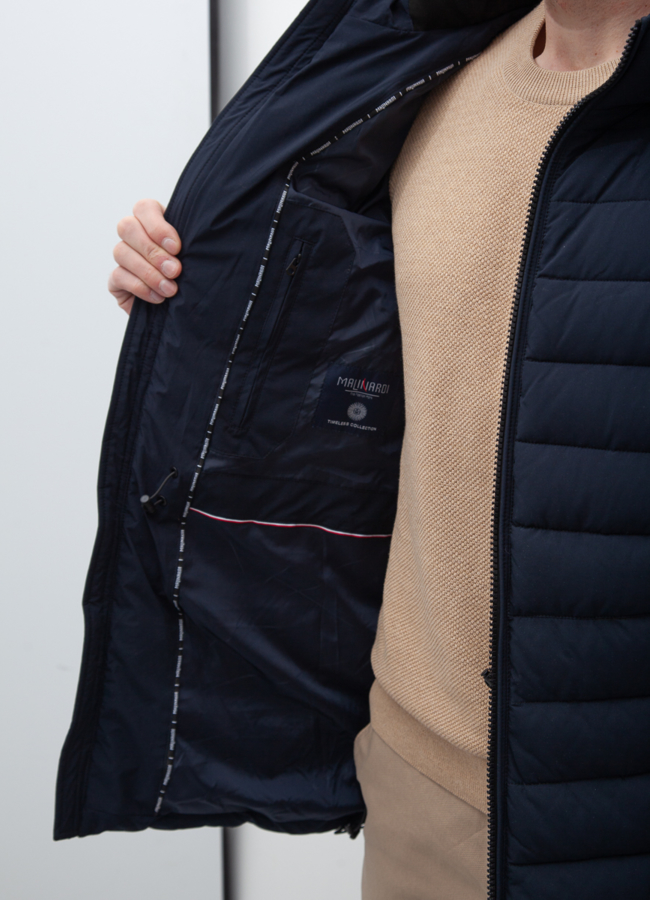 Пуховик мужской в синем цвете с капюшоном модель № 20996 универмаг малина