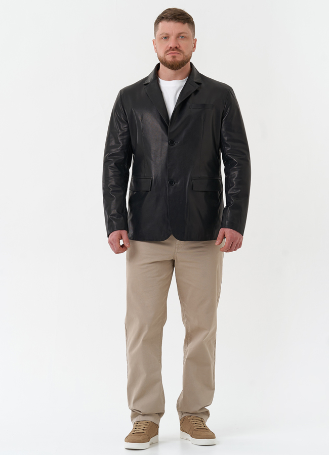 Мужской пиджак из натуральной кожи модель № 30072 в рассрочку Мужской пиджак из натуральной кожи модель № 30072 в рассрочку