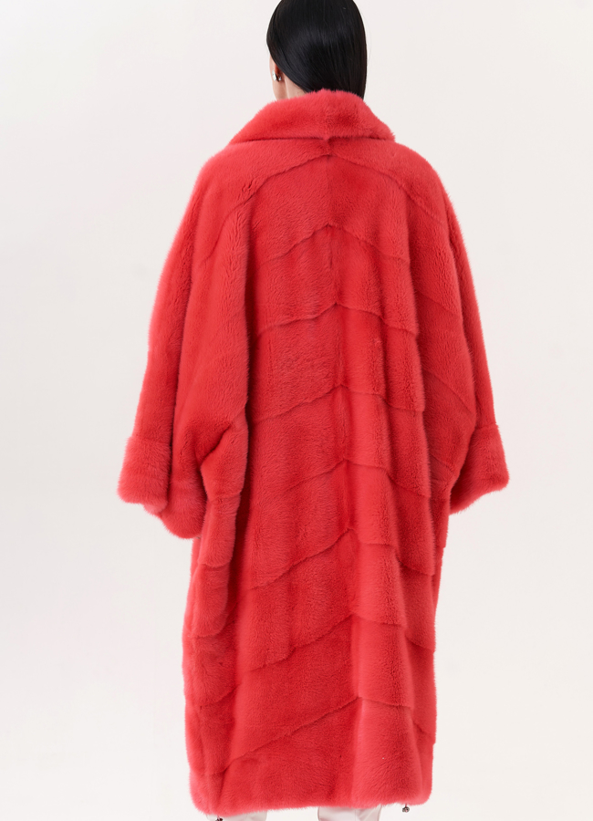 Шуба из норки с английским воротником модель № 26023 в кредит