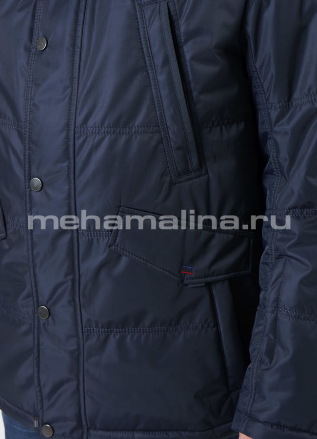 Мужская куртка с капюшоном, отделка енот модель № KM-82 универмаг малина
