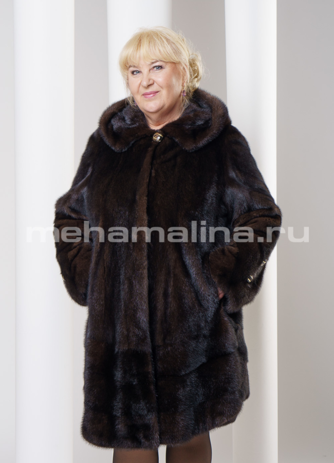 фото Шуба норка, цвет махагон модель № S-279