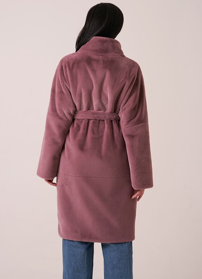 Двустороннее пальто из искусственного меха   модель № 1081 в кредит