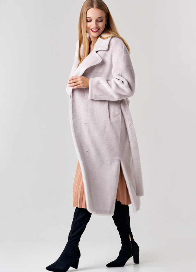 Женское пальто из шерсти в длине макси модель № 21549 в рассрочку