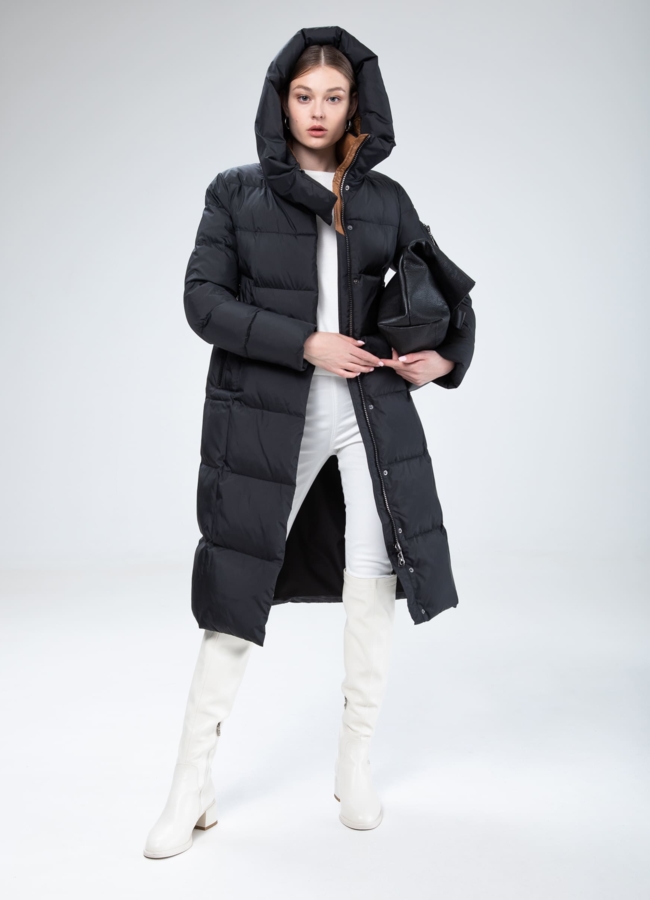 Женский пуховик с капюшоном  модель № 25796 в кредит