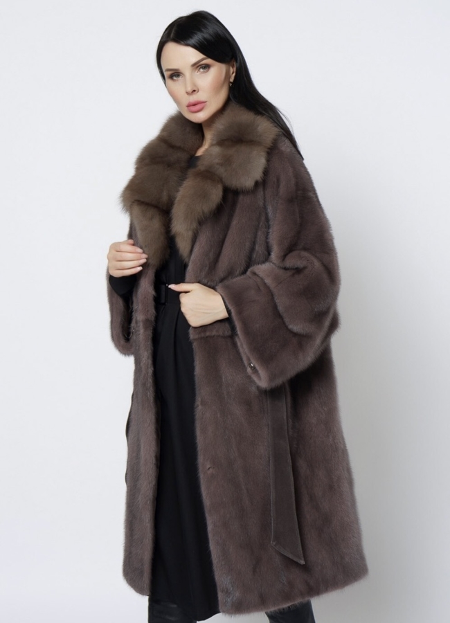 Шуба с английским воротником из куницы модель № 1205 универмаг малина