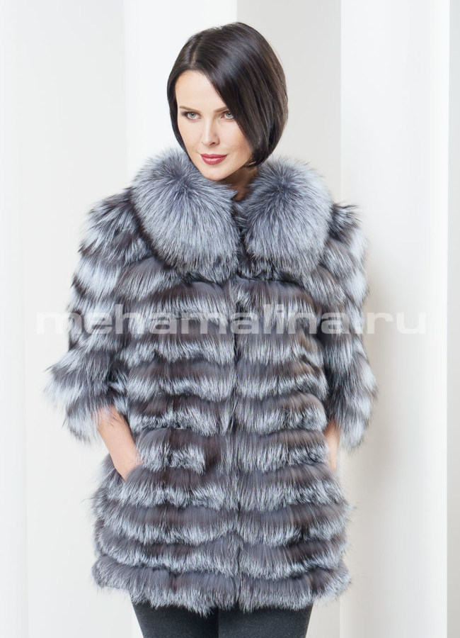 Жакет меховой чернобурка модель № M-54 универмаг малина