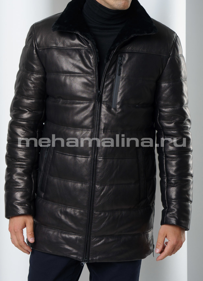 Пуховик модель № ПМ-87 меха малина