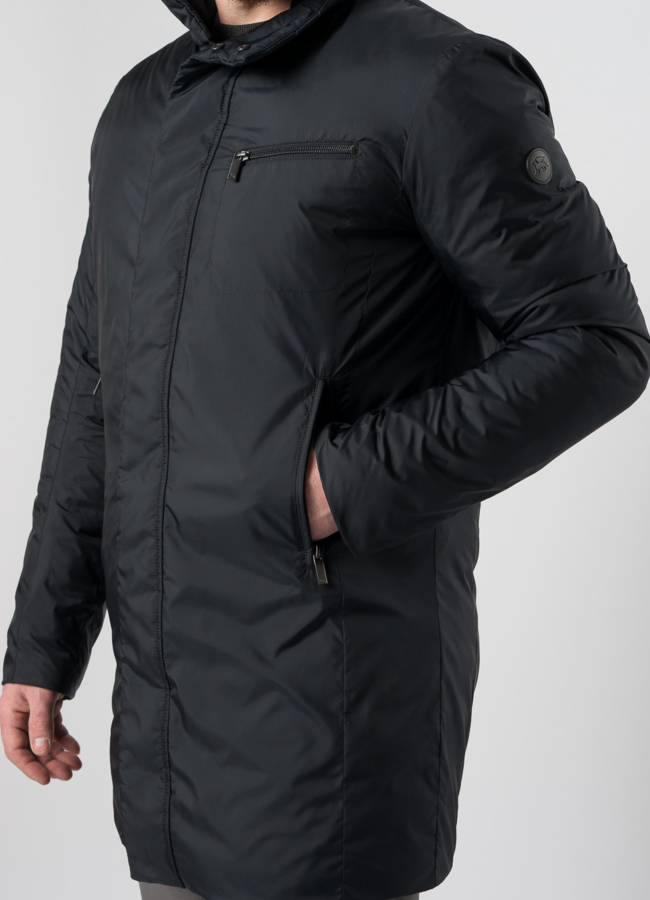 Плащ мужской утепленный синего цвета модель № BAROLO универмаг малина