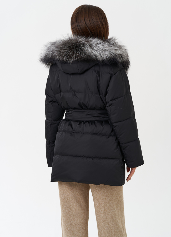 Пуховик с мехом чернобурки модель № 28856 универмаг малина