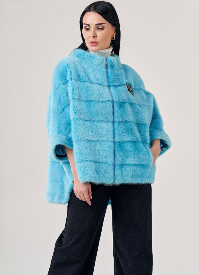 Свитер из норки в голубом цвете модель № 23116 универмаг малина