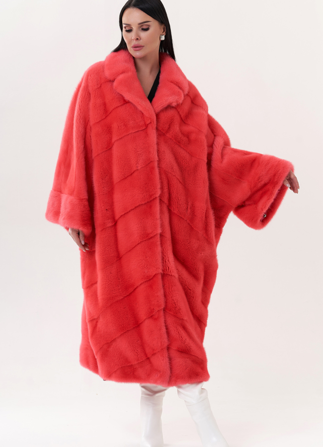 Шуба из норки с английским воротником модель № 26023 универмаг малина